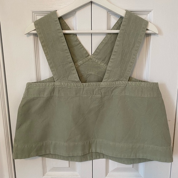 Everlane The Cross Front Apron Top 100% organic cotton in Sage Green  Size M - Picture 5 of 12